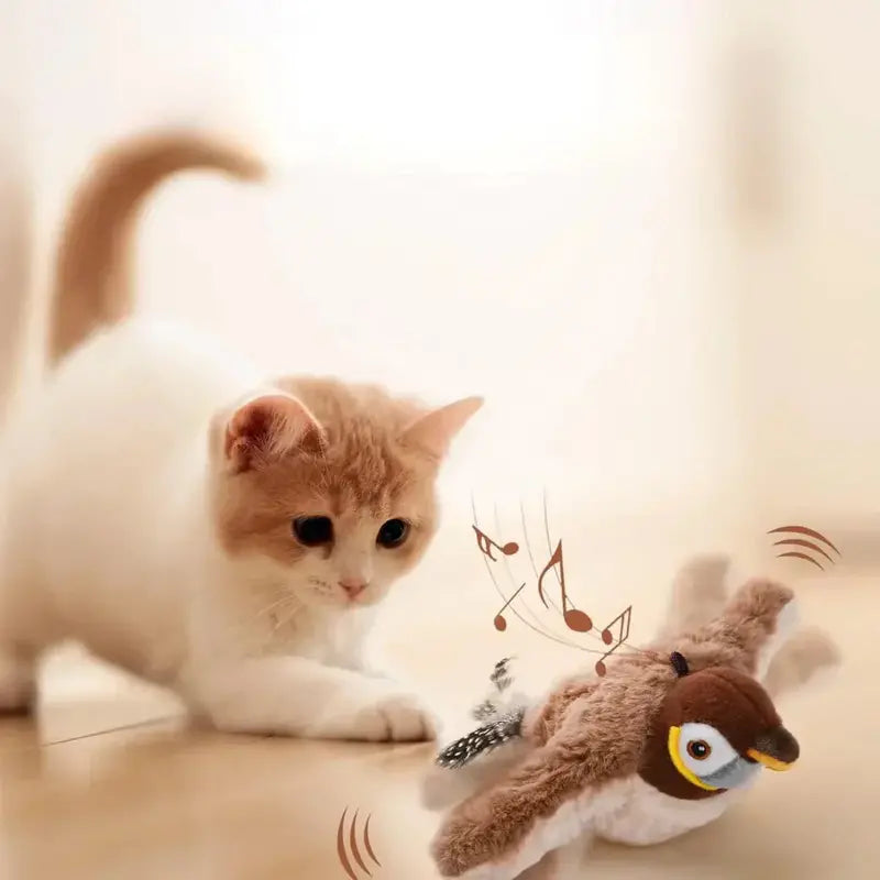 Motion-Activated Flapping Bird Toy  Interactive Cat Entertainment