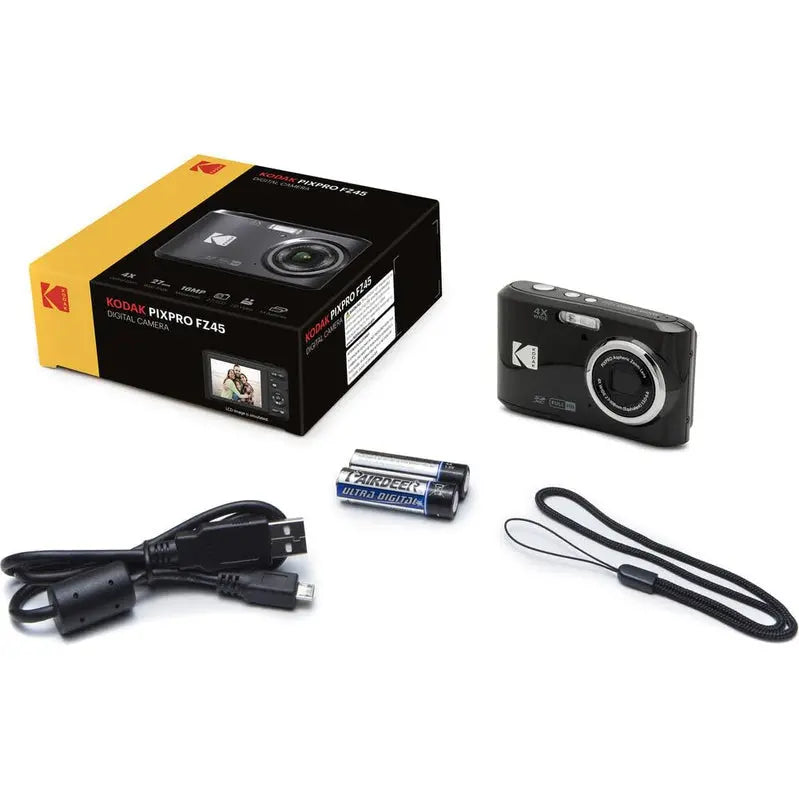 Kodak PIXPRO FZ45 Digital Camera (Black) with 32GB SD Card Bundle  16MP, 45x Optical Zoom