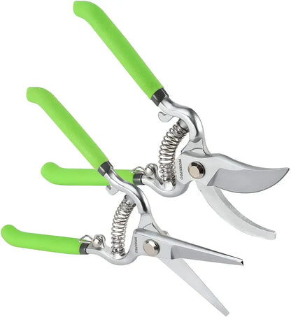 WORKPRO Dual-Purpose Pruning Shears Set  8″ Bypass & Straight-Blade Hand Clippers
