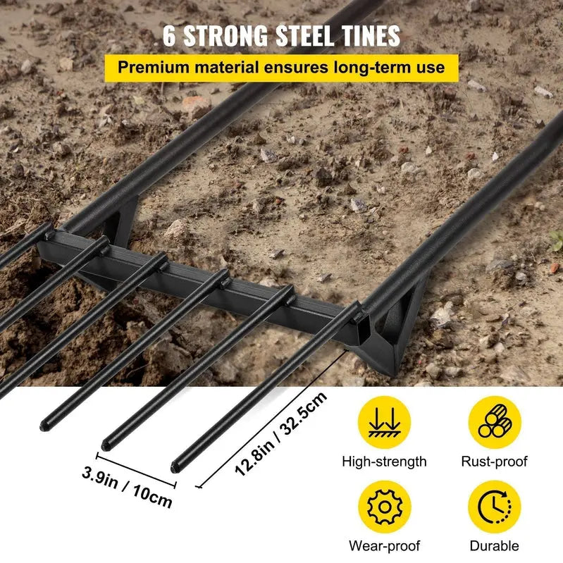 Heavy-Duty 46-Inch Broadfork Hand Tiller for Deep Soil Cultivation