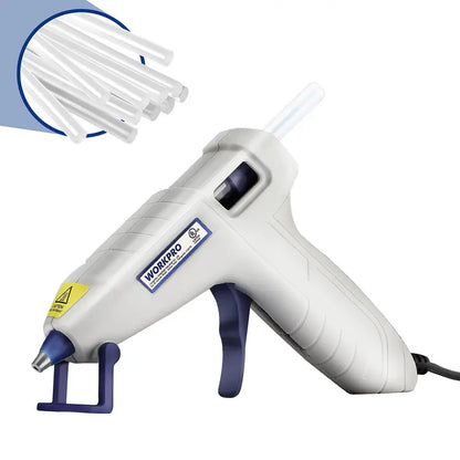 WORKPRO Compact Hot Glue Gun Kit  Includes 20 Glue Sticks & Pink Ribbon Design