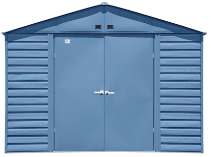 Arrow Select 10′ x 14′ Steel Storage Shed  Blue-Grey Finish, Weather-Resistant Construction