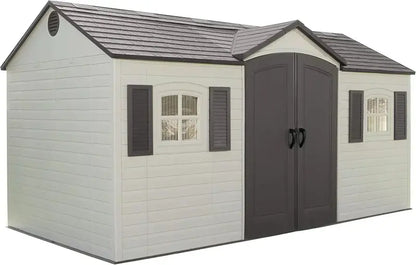 Lifetime 8 ft x 15 ft Outdoor Storage Shed  Durable Resin Construction in Desert Sand Finish
