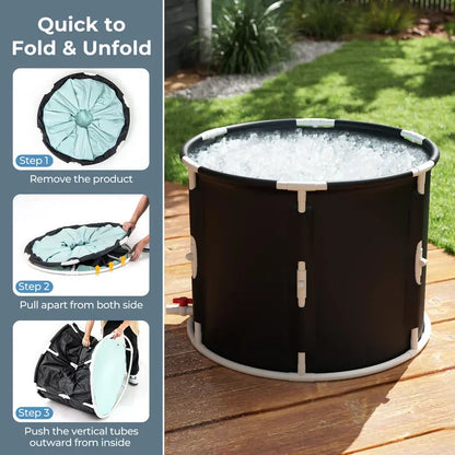 Athlete-Grade Foldable Ice Bath Tub  Cold Plunge Pool with Lid for Recovery & Training