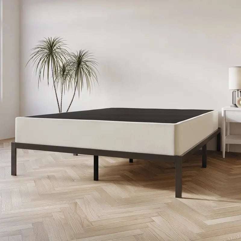 CraftPorch Solid Wood Box Spring Foundation  8″ Low-Profile Platform with Support Slats