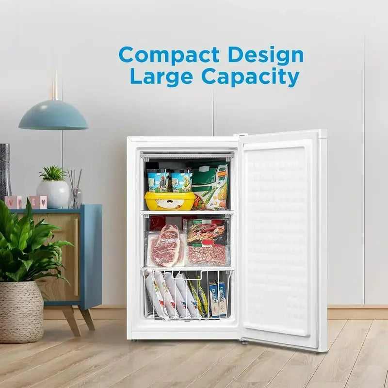 Compact Upright Freezer — 3.0 Cu Ft Black Energy-Efficient Model for Small Kitchens or Dorms