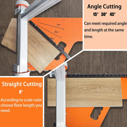NAACOO 13″ Vinyl & Laminate Floor Cutter, 0°-45° Angles, Aluminum Alloy, Portable with Wheels