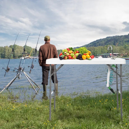 Foldable Fishing Table with Sink  Portable Fillet & Cleaning Station for Hunting and Camping