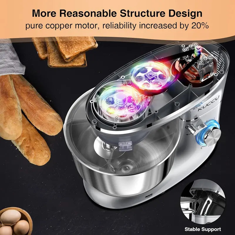 6.5-Quart 6-Speed Tilt-Head Stand Mixer — Heavy-Duty Kitchen Mixer with Dough Hook, Whisk, Beater & Egg Separator