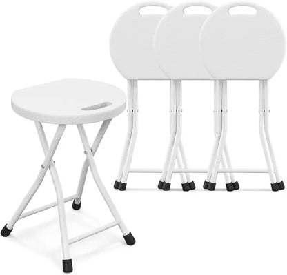 Collapsible Round Folding Stool with Carry Handle — Ideal for Fishing, Hiking & Gardening