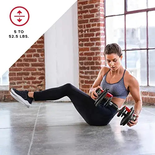 Bowflex SelectTech 552 Adjustable Dumbbell Set  Space-Saving 552.5 lb Pair with Quick-Change Dial System