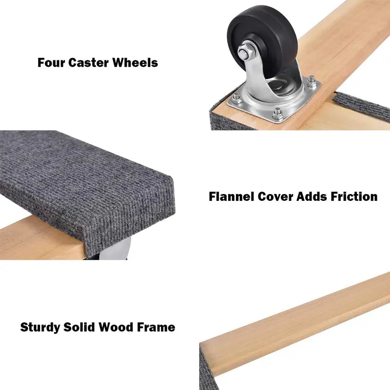 Heavy-Duty Moving Dolly  30″x18″ Carpet-Edged Furniture Transport Cart