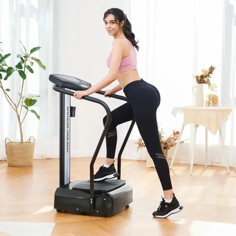 500W Whole-Body Vibration Platform  99 Intensity Levels, 3 Preset Programs, Dual Resistance Bands, 330 lb Capacity Home Fitness Machine