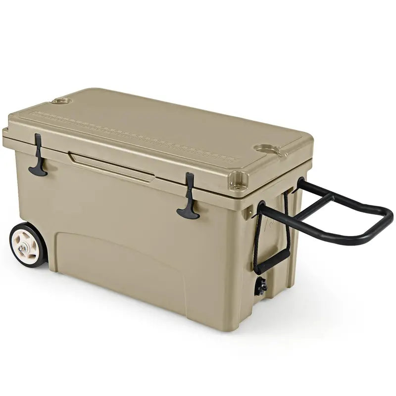 75-Quart Heavy-Duty Portable Cooler  Extended Ice Life, Durable Wheels & Telescoping Handle