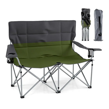 Dual-Seater Folding Camping Couch  Compact Double Chair for Outdoors
