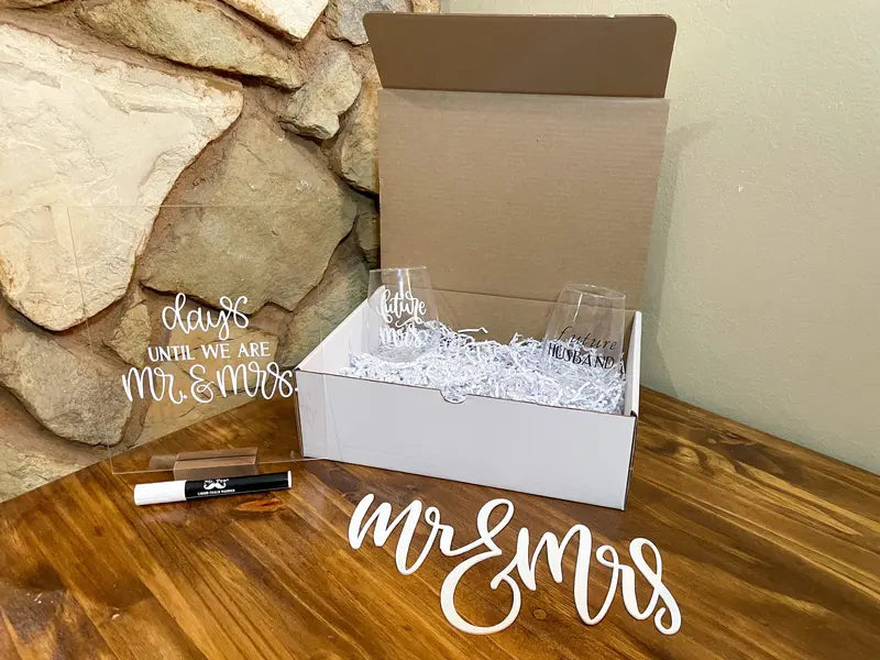 Customizable Small Engagement Gift Box with Personal Touches