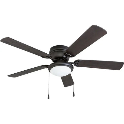 Portage Bay Hugger 52  Matte Black West Hill Ceiling Fan with Bowl Light Kit