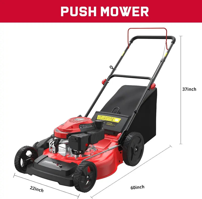 PowerSmart 21″ 144cc 3-in-1 Gas Push Mower with Grass Catcher