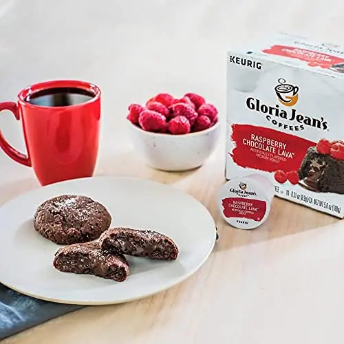 Gloria Jean’s Raspberry Chocolate Lava Medium Roast K-Cup Pods, 96 Count, Keurig Compatible Coffee