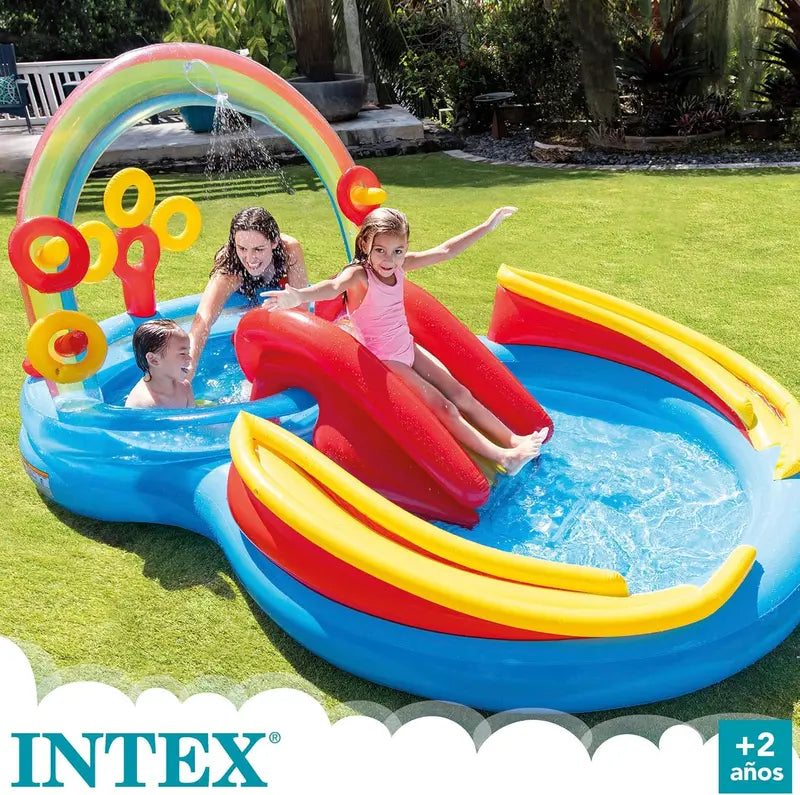 Intex Jungle Adventure Inflatable Play Center  96″ x 78″ x 28″ Kiddie Splash Pool with Water Slide for Toddlers & Backyard Fun