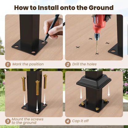 Heavy-Duty Stair Safety Rail Supporting Up to 330 lbs (04 Steps)
