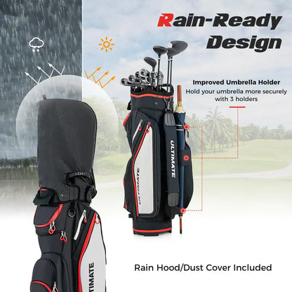 Lightweight 14-Way Golf Bag  Compact Travel-Friendly Club Carrier with Dual Straps