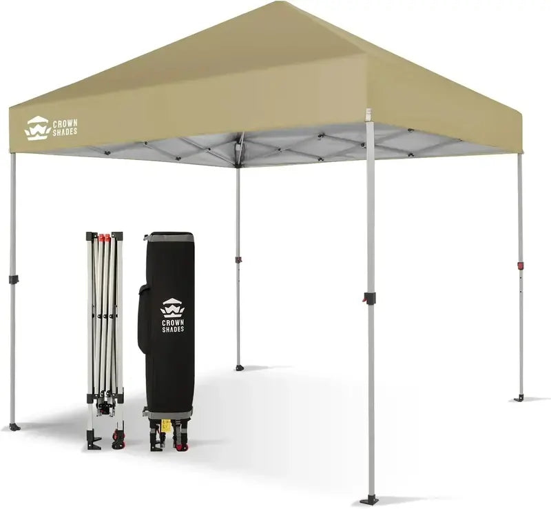 10×10 One-Click Pop-Up Awning  Silver-Coated Sunshade Canopy for Beach, Picnic & Outdoor Events