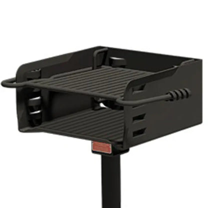 Pilot Rock Park-Style Steel Outdoor Charcoal BBQ Grill with Mounting Post  Black