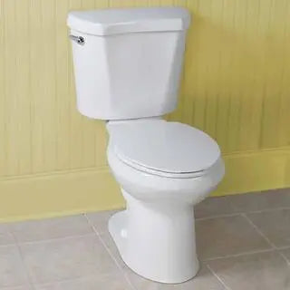 Glacier Bay High-Efficiency Toilet  2-Piece Elongated Design, 1.28 GPF Single Flush, White Finish