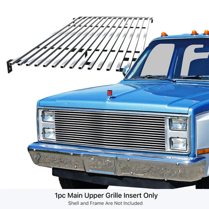 APS Premium Stainless Steel Chrome Billet Grille Compatible with Chevy GMC C K Pickup 1981-1987 and 81-88 Blazer Suburban Jimmy with Stacked Lights Main Upper N19-C20058C