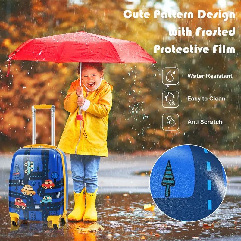 Kids’ Travel Luggage Set  12-Inch and 18-Inch Carry-On Suitcases Designed for Young Travelers