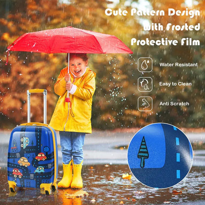 Kids’ Travel Luggage Set  12-Inch and 18-Inch Carry-On Suitcases Designed for Young Travelers