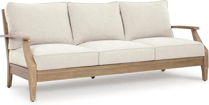 Coastal-Inspired Outdoor Eucalyptus Terrace Sofa Set