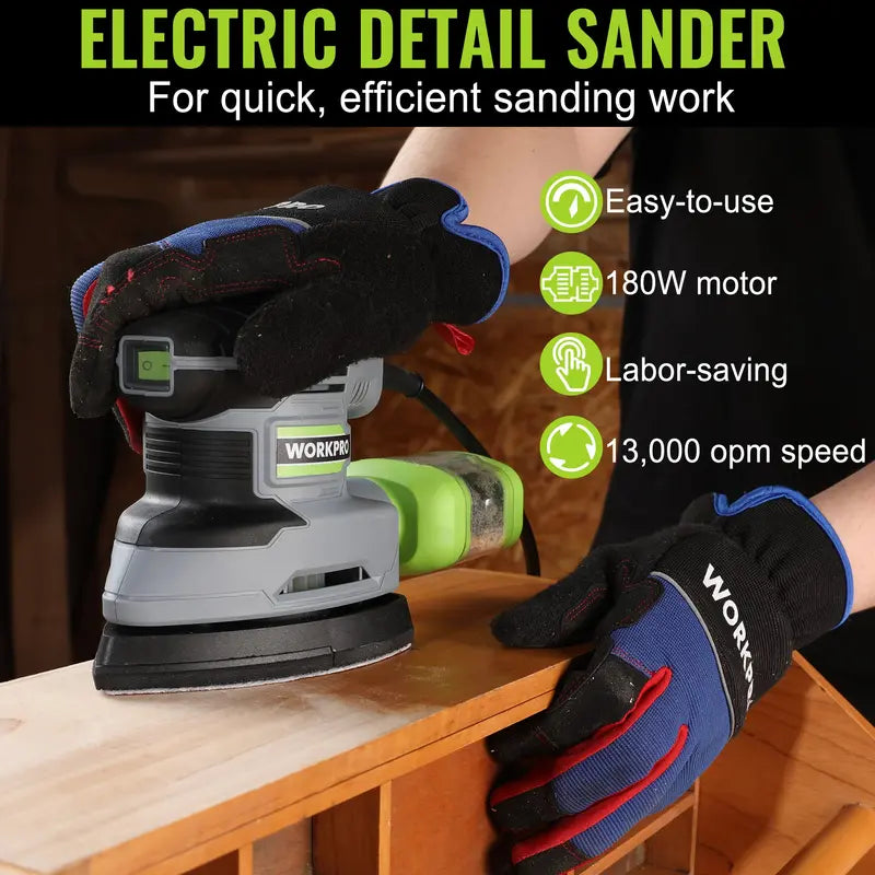 WORKPRO 1.6-Amp Compact Detail Sander  13,000 OPM with Integrated Dust Collection