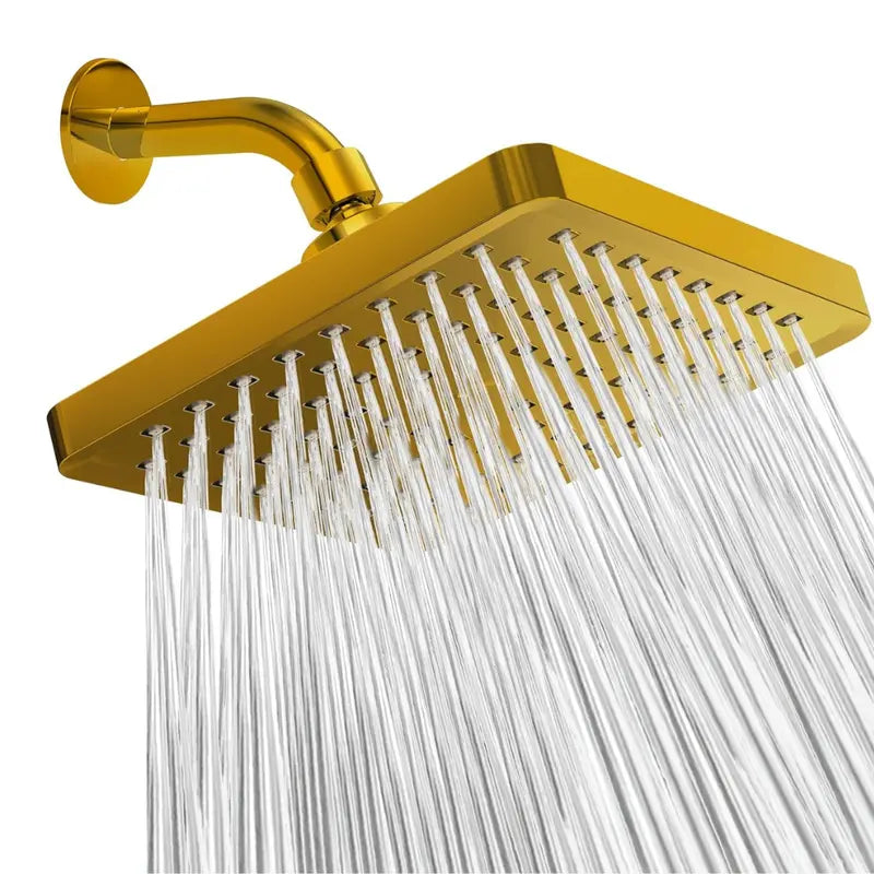 Adjustable High-Pressure Rainfall Showerhead  Swivel Mount, Full-Coverage Spray Pattern