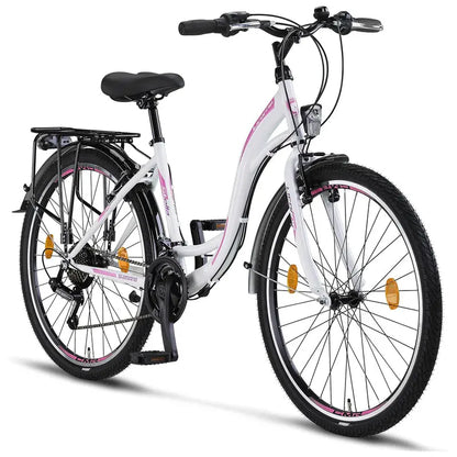 Licorne Stella Premium Urban City Bike  Lightweight Aluminum Frame with Integrated Lighting & Fenders