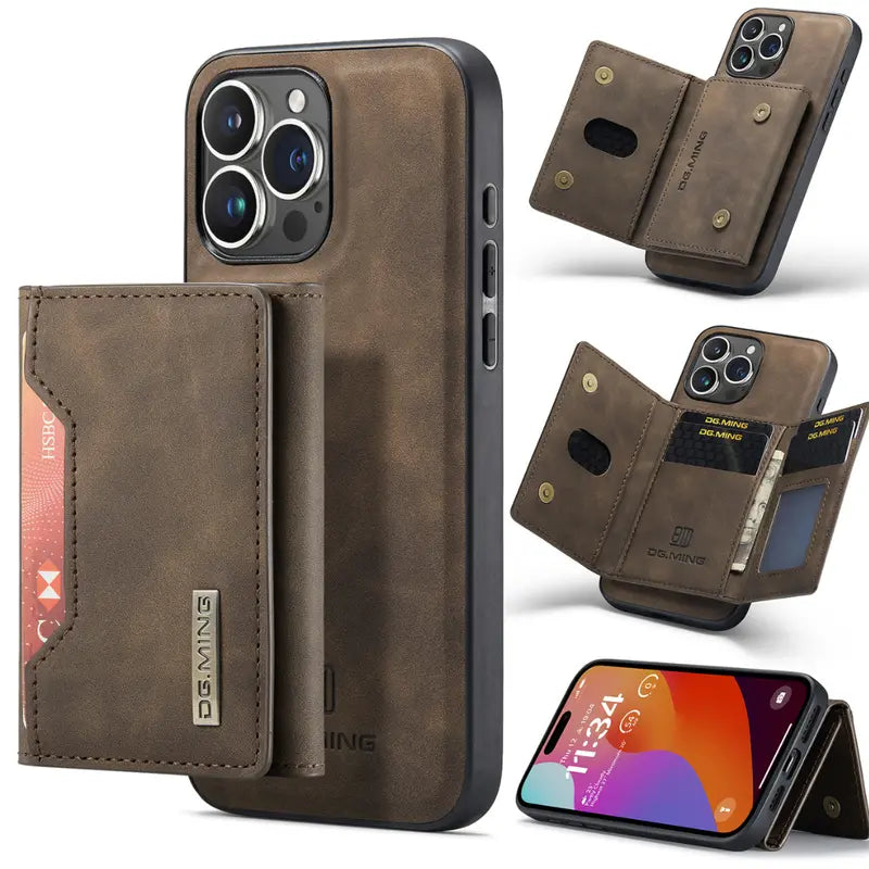 Executive Black Leather iPhone Wallet Case  Sleek, Functional & MagSafe Ready
