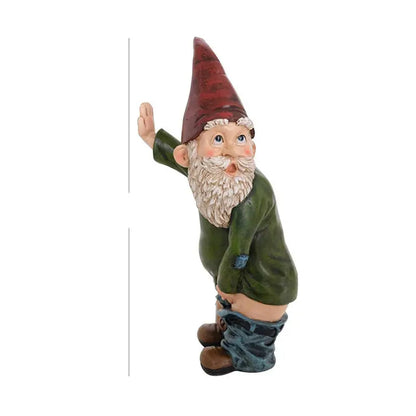 Charming Playful Gnome Figurine  Whimsical Outdoor Decoration