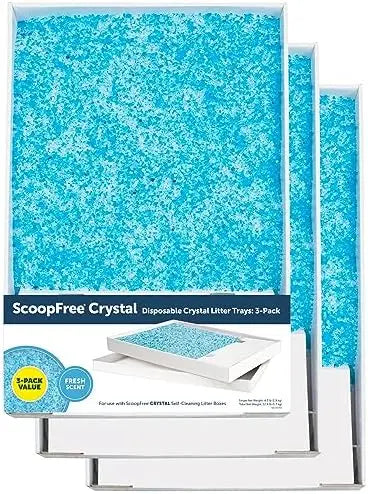 PetSafe ScoopFree Crystal Cat Litter Refills, Fresh Scent, 3-Pack, Disposable Tray, Leak Protection, Low Tracking, Odor Absorbing