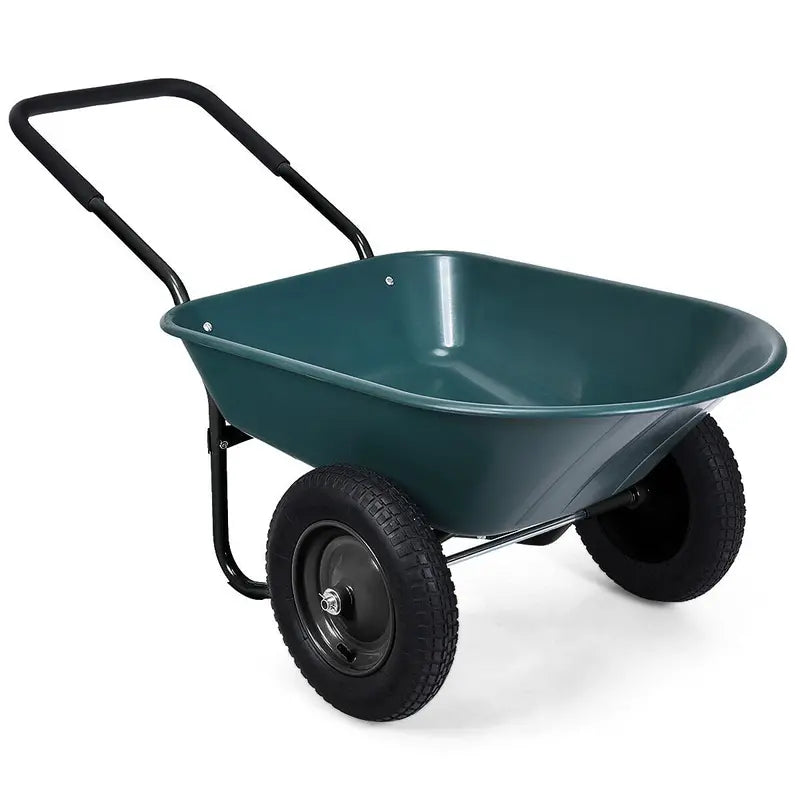 Dual-Wheel Heavy-Duty Garden Utility Cart  330-Pound Capacity All-Terrain Wheelbarrow