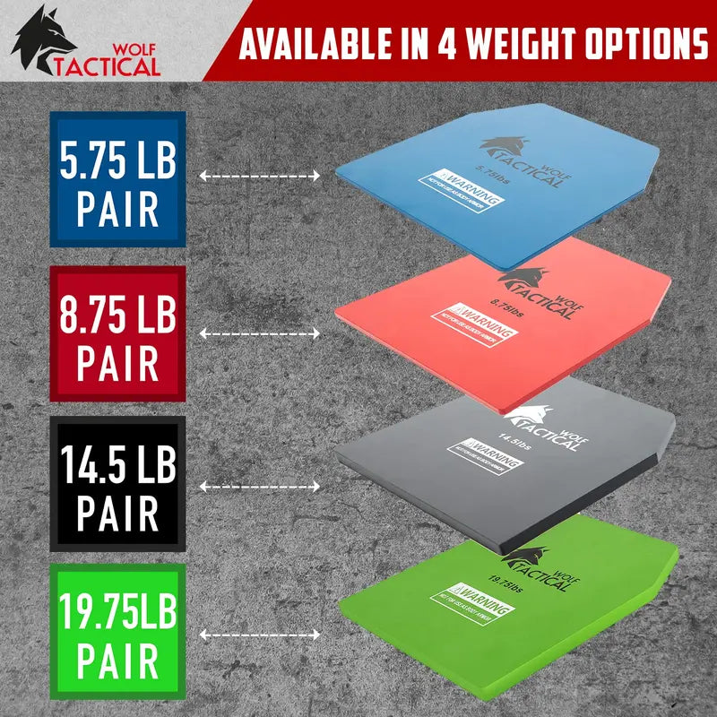 WOLF TACTICAL 8.75LB Steel Weight Vest Plates  Pair for Enhanced Workouts