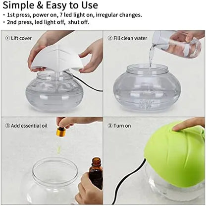 2-Pack Water-Based Air Purifier with LED Mood Light for Home & Office