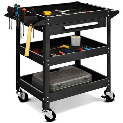 Heavy-Duty Rolling Tool Cart  330-LB Capacity 3-Tier Mobile Workshop Organizer