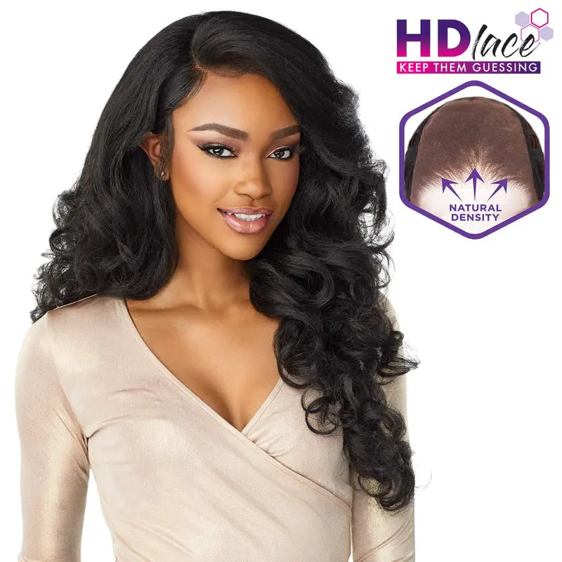 Sensationnel Cloud9 13¡Á6 Latisha HD Lace Wig, Pre-Plucked Off Black 1B Synthetic Hair