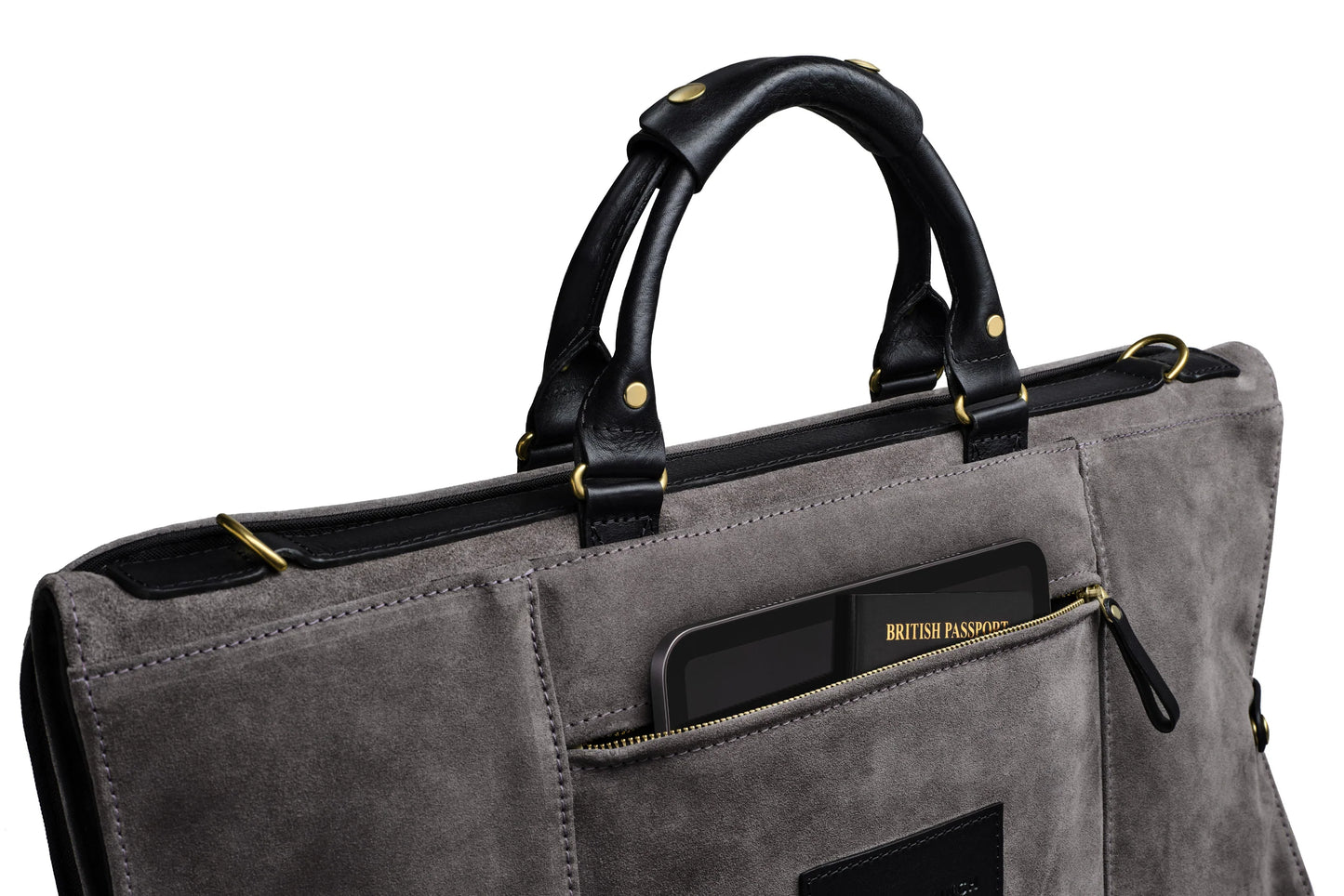 Suede Trifold - Storm Grey