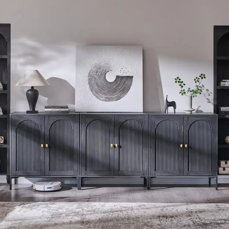 IFGET Fluted Arched Sideboard  92.6-Inch Wide Modern Farmhouse Buffet Cabinet