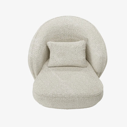 Fauteuil design boucl  beige Pablo