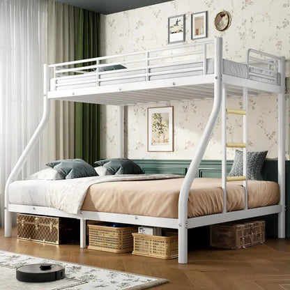 Cyranture Heavy-Duty Twin-over-Full Metal Bunk Bed  Reinforced Guardrails & Sturdy Frame