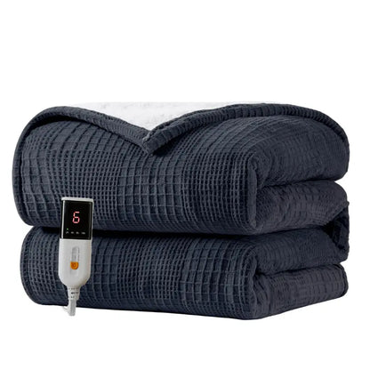 Adjustable Electric Heated Blanket with Precise Temperature Control & Auto-Shutoff Timer