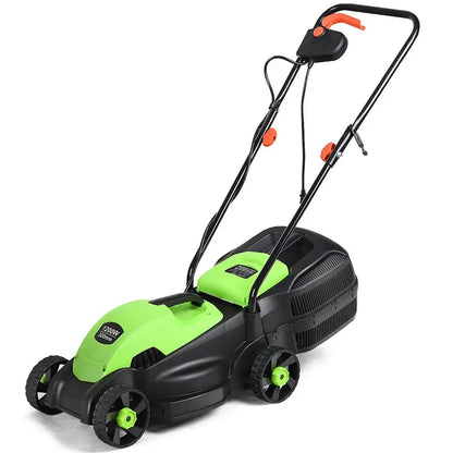 14-Inch Corded Electric Lawn Mower  12-Amp Push Mower with Grass Bag & Foldable Handle